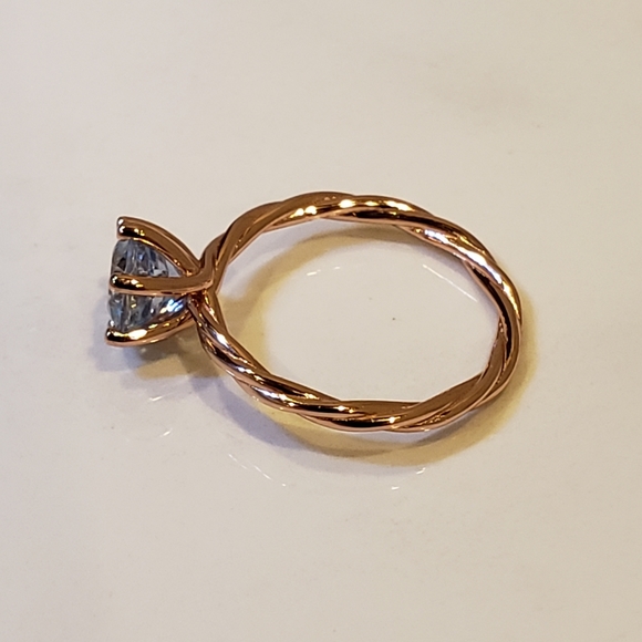 7&8, Topaz Ring, 1.3 ct 18K Rose Gold 925 Silver,  Genuine Blue Topaz. - Picture 10 of 15